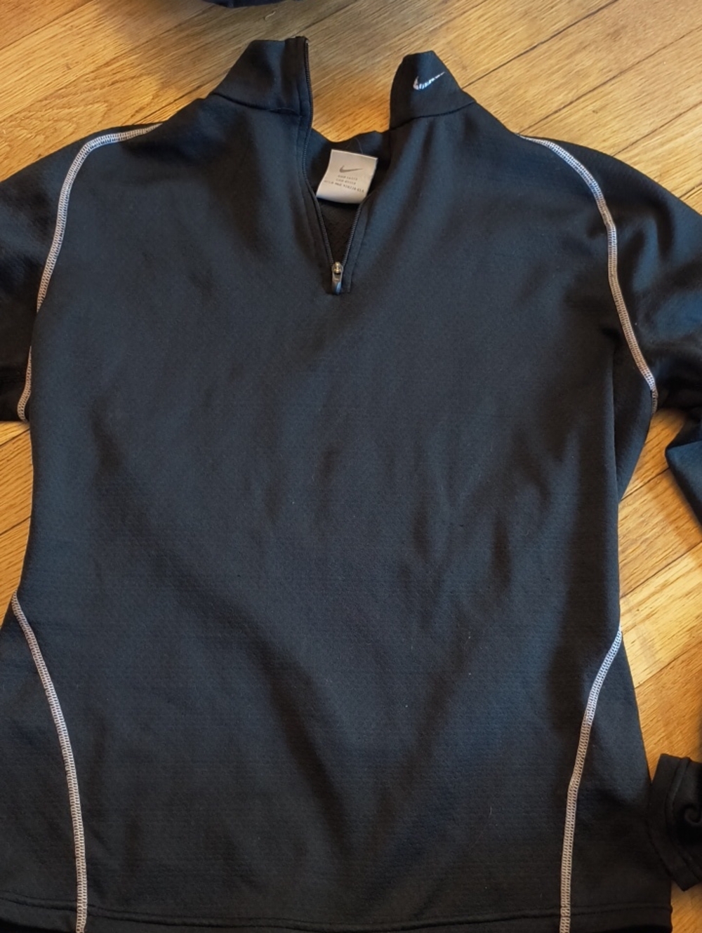 Nike Girls Black Half-Zip Athletic Pullover with Contrast Stitching